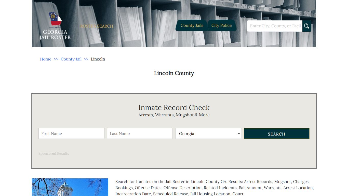 Lincoln County - Georgia Jail Inmate Search